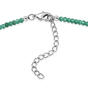 EverTrue Asscher Cut Verde Onyx 45.50 ctw Tennis Necklace in Platinum Bond 18 Inches 