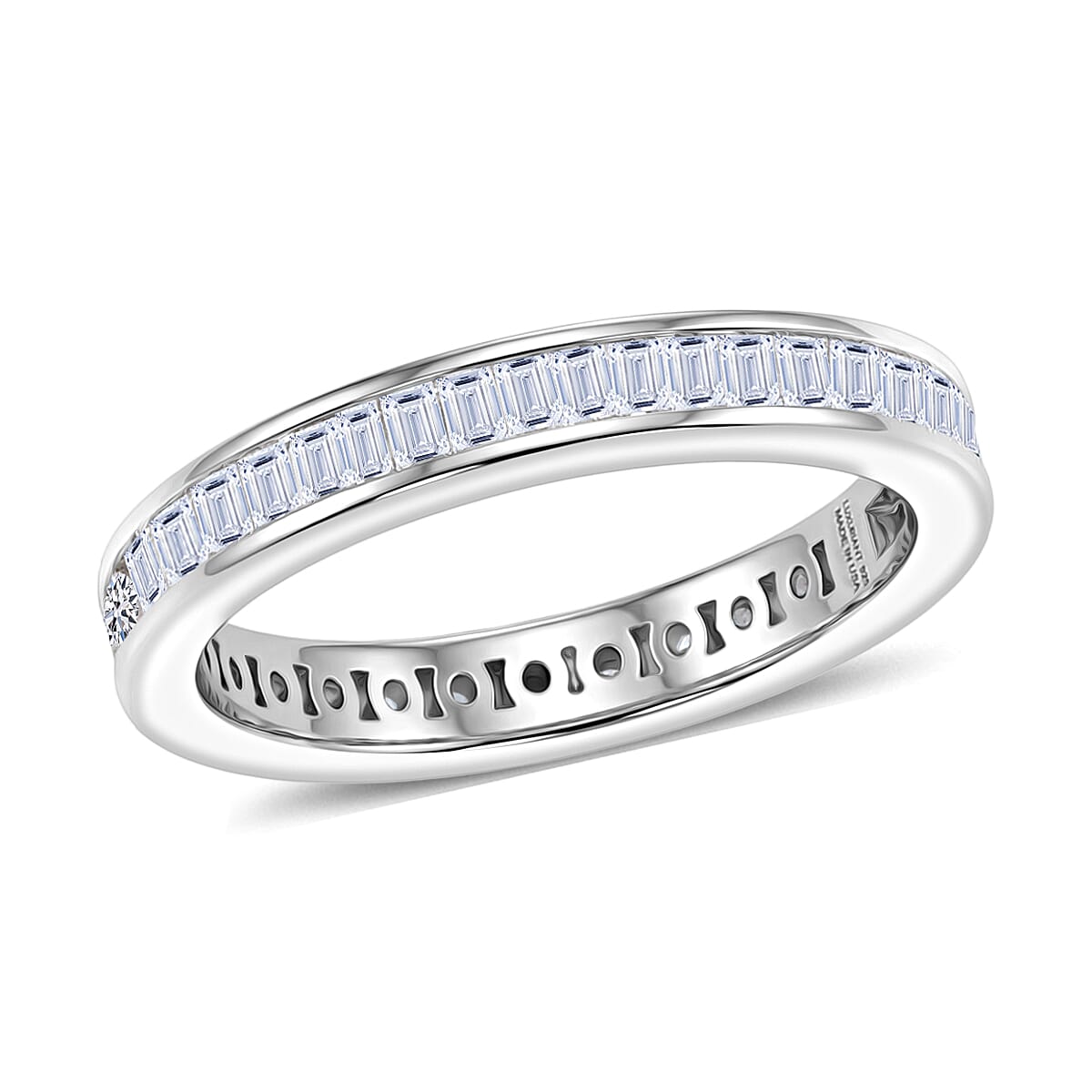 Luxuriant Lab Grown Diamond G-H SI 1.00 ctw Timeless Band Ring in Rhodium Over Sterling Silver (Size 8.0)