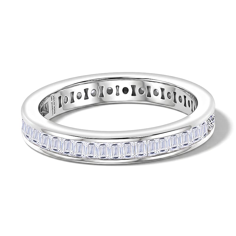 Luxuriant Lab Grown Diamond G-H SI 1.00 ctw Timeless Band Ring in Rhodium Over Sterling Silver (Size 8.0)
