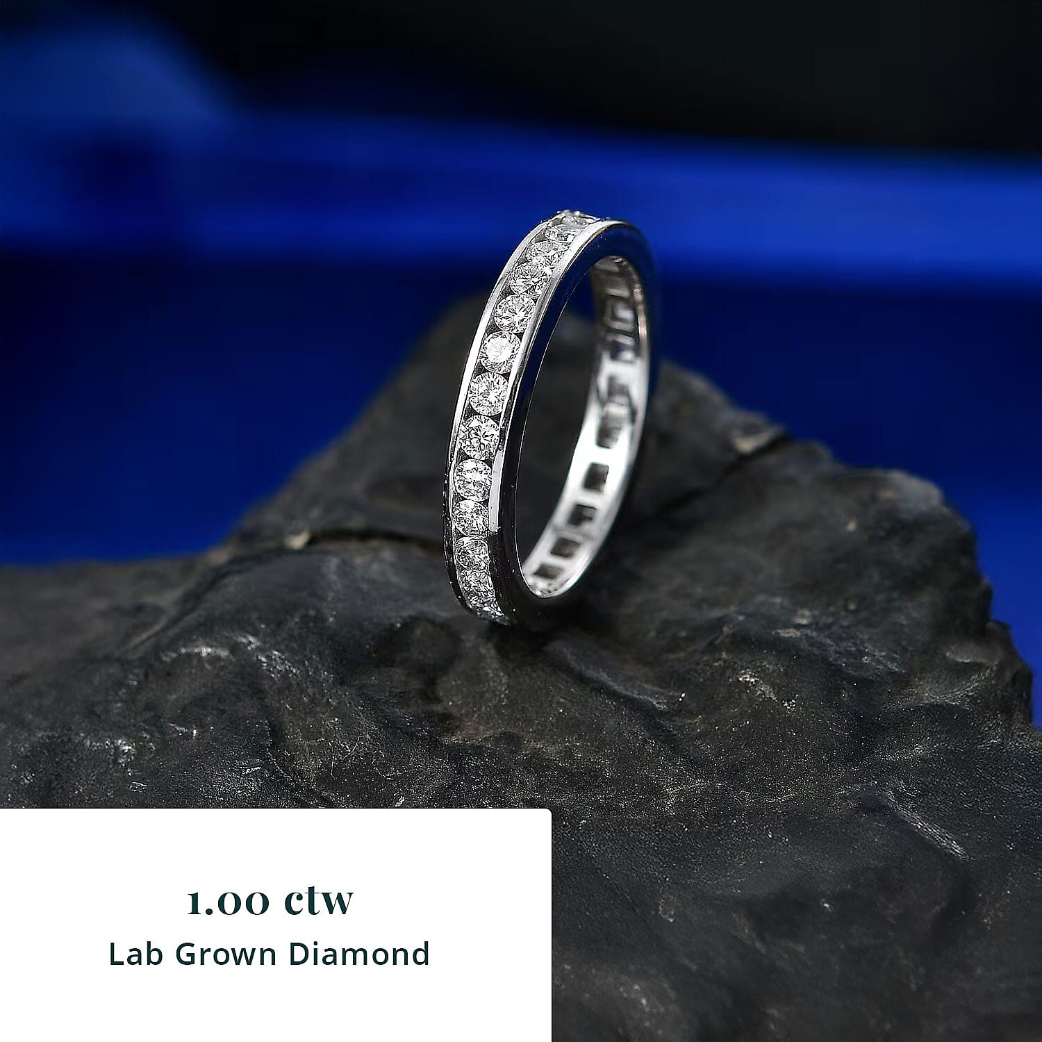 Luxuriant Lab Grown Diamond G-H SI 1.00 ctw Timeless Band Ring in Rhodium Over Sterling Silver (Size 8.0)