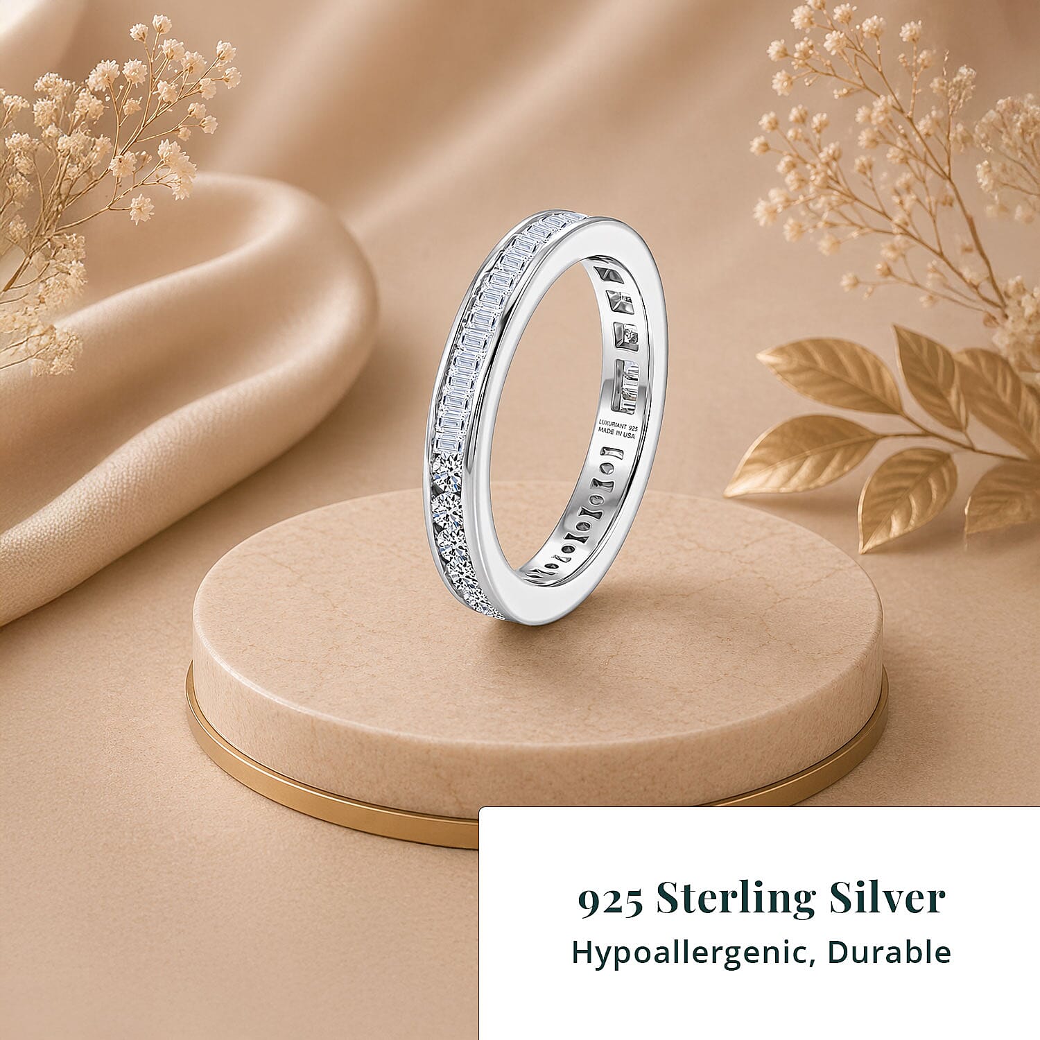 Luxuriant Lab Grown Diamond G-H SI 1.00 ctw Timeless Band Ring in Rhodium Over Sterling Silver (Size 8.0)