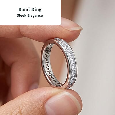Luxuriant Lab Grown Diamond G-H SI 1.00 ctw Timeless Band Ring in Rhodium Over Sterling Silver (Size 8.0)