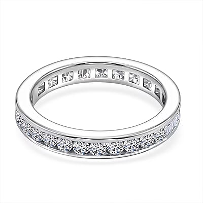 Luxuriant Lab Grown Diamond G-H SI 1.00 ctw Timeless Band Ring in Rhodium Over Sterling Silver (Size 8.0)