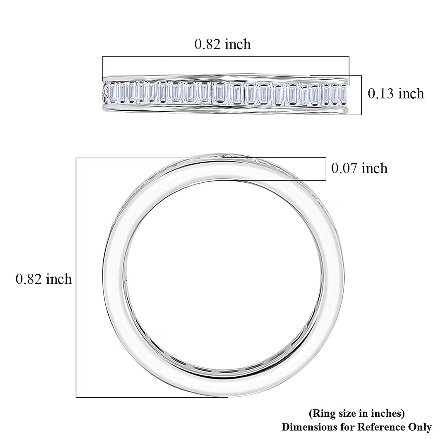 Luxuriant Lab Grown Diamond G-H SI 1.00 ctw Timeless Band Ring in Rhodium Over Sterling Silver (Size 8.0)