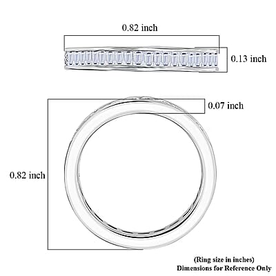 Luxuriant Lab Grown Diamond G-H SI 1.00 ctw Timeless Band Ring in Rhodium Over Sterling Silver (Size 8.0)