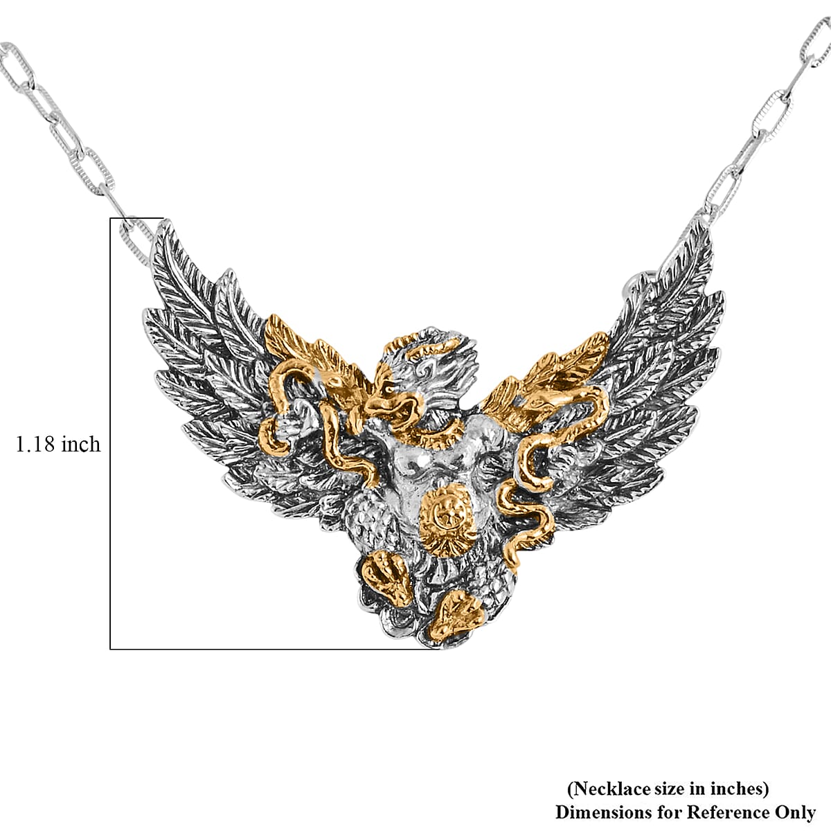 D'Joy Bali Legacy Eagle Necklace in 22K Vermeil YG Over Sterling Silver (18 Inches) 9.20 Grams image number 5