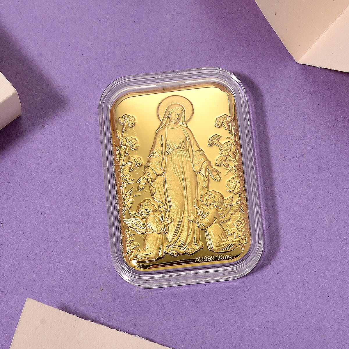 24K Golden Blessed Mother Embossed Sheet (31x45.5mm) 10mg image number 1