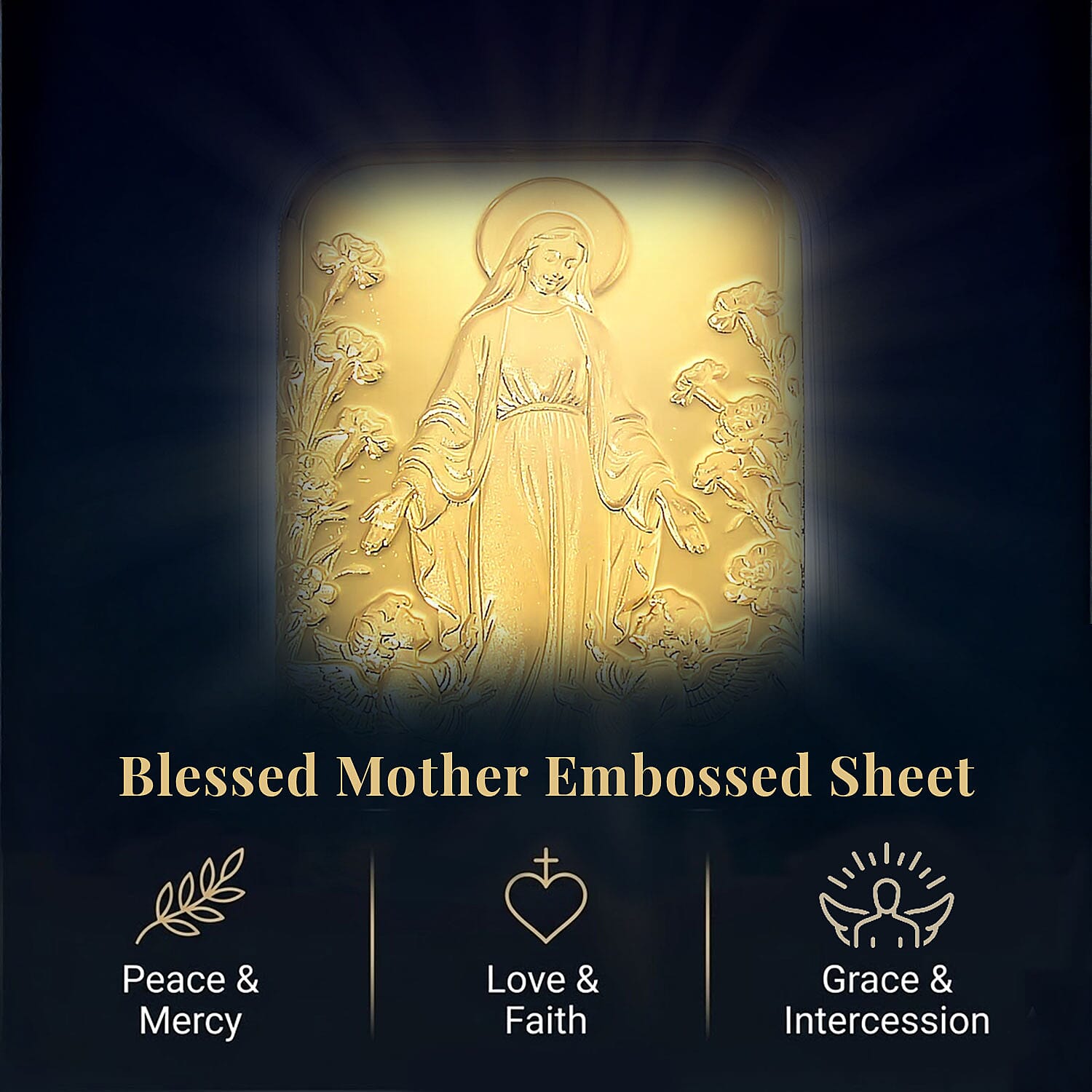 Blessed Mother 24k Gold Embossed Sheet 10mg