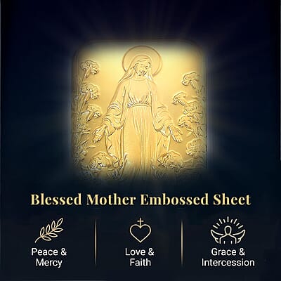 24K Golden Blessed Mother Embossed Sheet (31x45.5mm) 10mg - Product card gallery slide 3 (10178481520953)