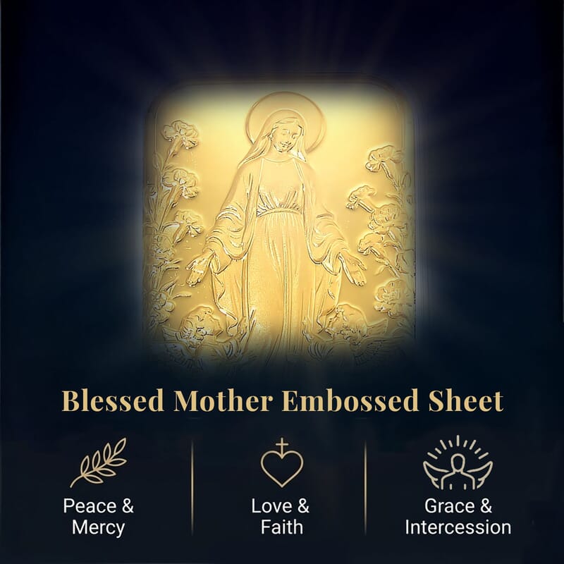 Blessed Mother 24k Gold Embossed Sheet 10mg