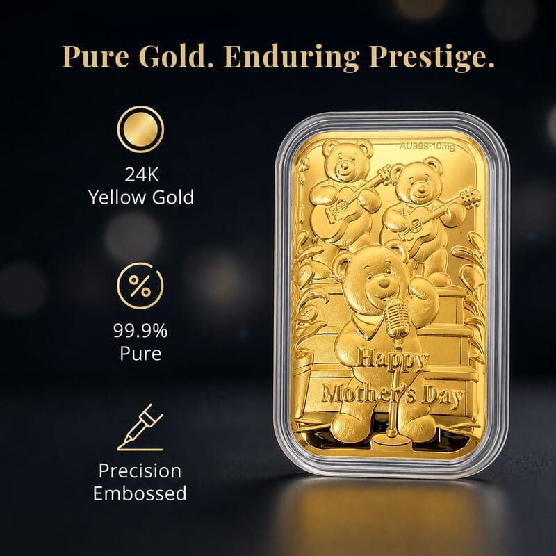 24K Golden Happy Mother's Day Emboss Sheet (31x45.5mm) 10mg