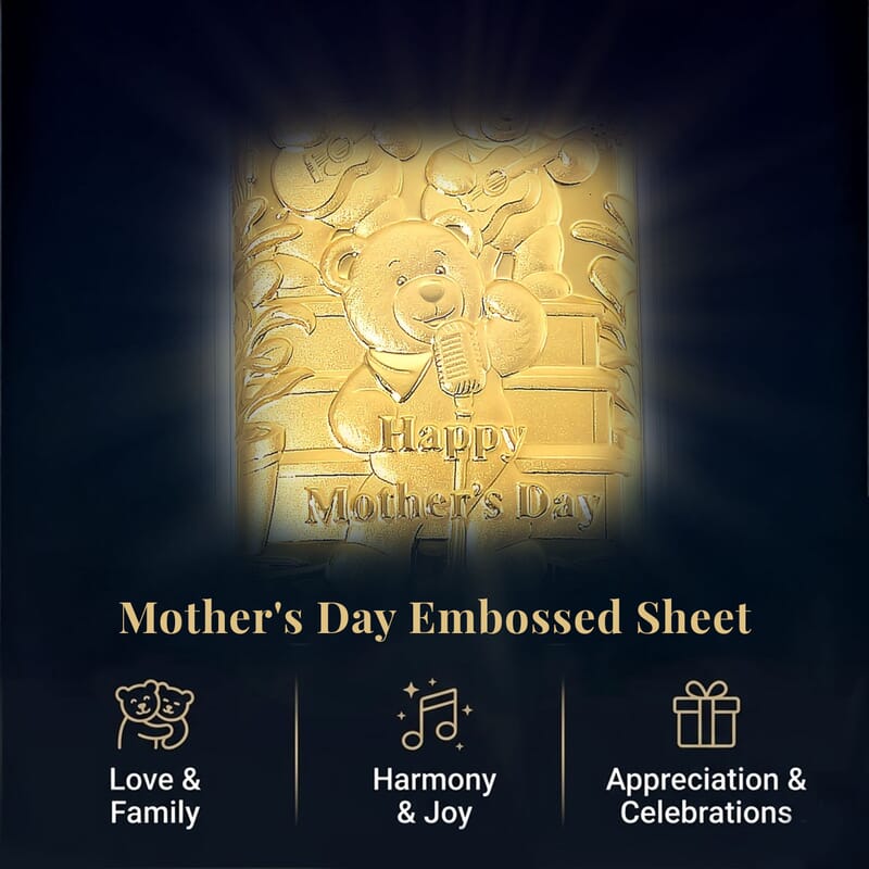 24K Golden Happy Mother's Day Emboss Sheet (31x45.5mm) 10mg