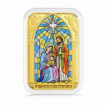 24K Gold Divine Love - Holy Family Blessing Embossed Sheet (31x45.5mm) 10mg - Product card gallery slide 1 (10178481684793)