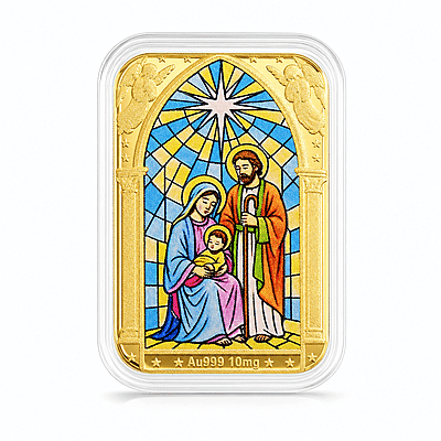 24K Gold Divine Love - Holy Family Blessing Embossed Sheet (31x45.5mm) 10mg - Product card gallery slide 1 (10178481684793)
