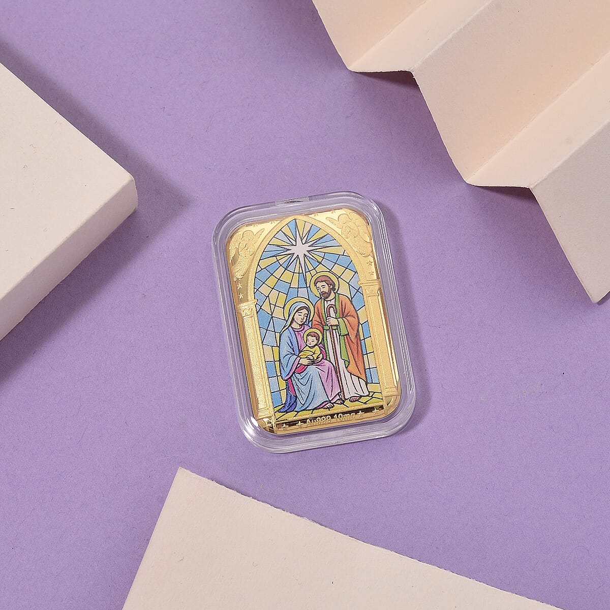 24K Gold Divine Love - Holy Family Blessing Embossed Sheet (31x45.5mm) 10mg image number 1