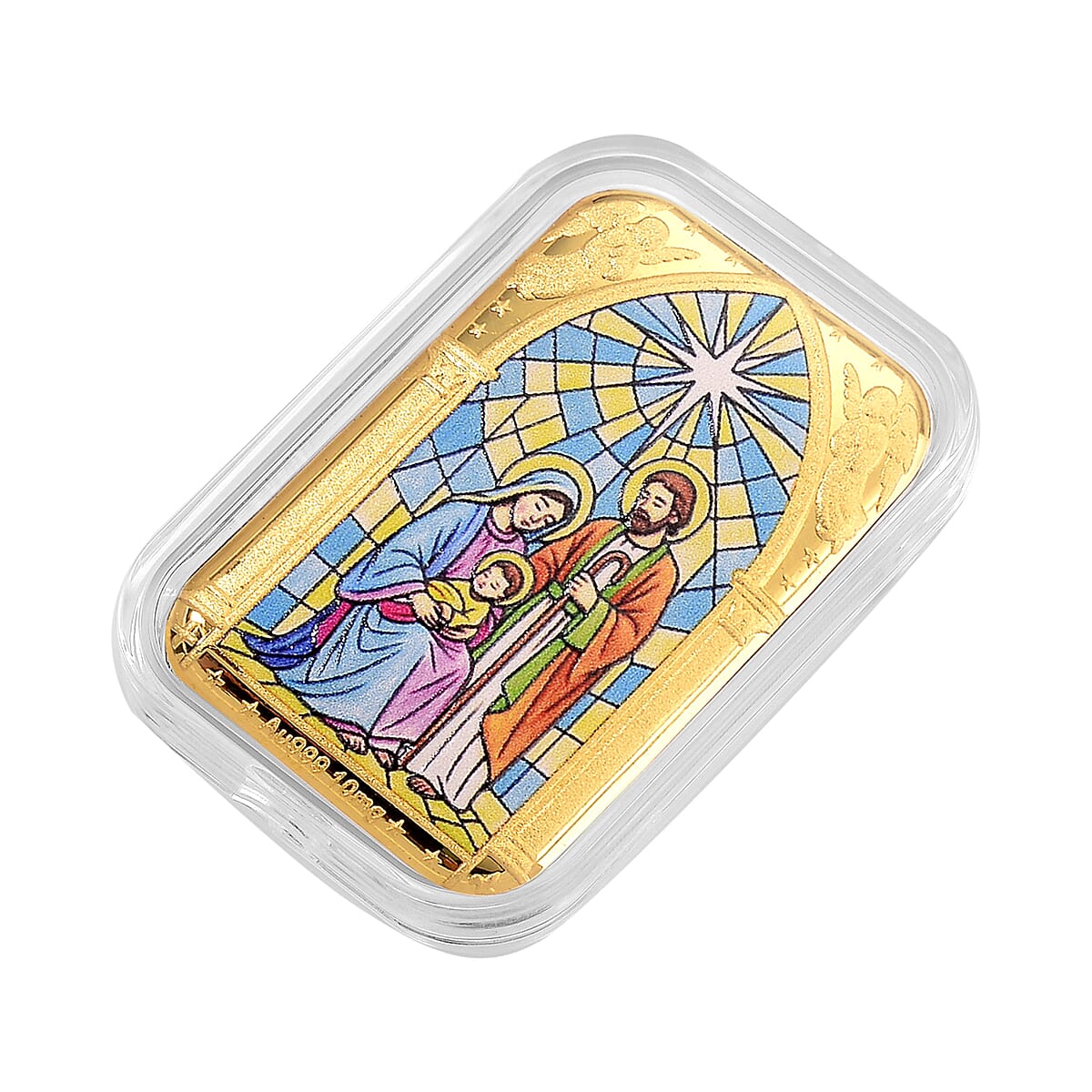 24K Gold Divine Love - Holy Family Blessing Embossed Sheet (31x45.5mm) 10mg image number 2