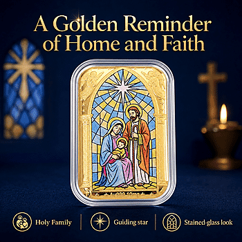 24K Gold Divine Love - Holy Family Blessing Embossed Sheet (31x45.5mm) 10mg - Product card gallery slide 3 (10178481684793)