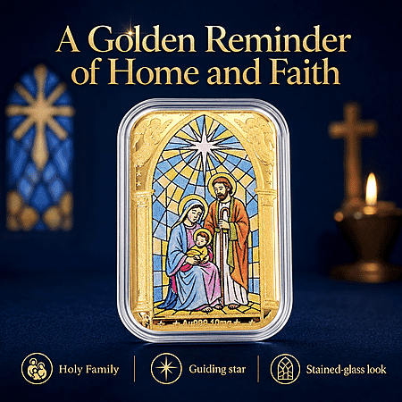 24K Gold Divine Love - Holy Family Blessing Embossed Sheet (31x45.5mm) 10mg - Product card gallery slide 3 (10178481684793)