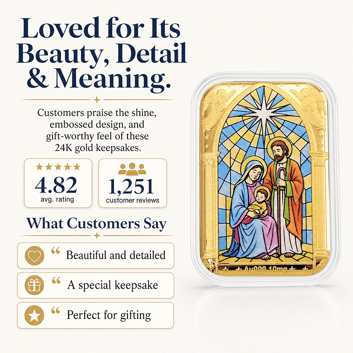 Holy Family 24k Gold Embossed Sheet 10mg image number 6