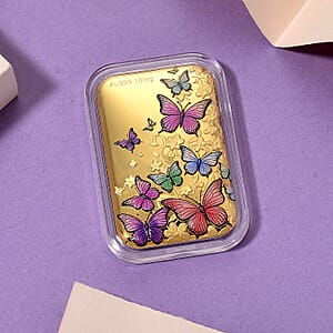 24K Gold Garden of Dreams - Colorful Butterfly Symphony Embossed Sheet (31x45.5mm) 10mg