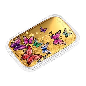 24K Gold Garden of Dreams - Colorful Butterfly Symphony Embossed Sheet (31x45.5mm) 10mg