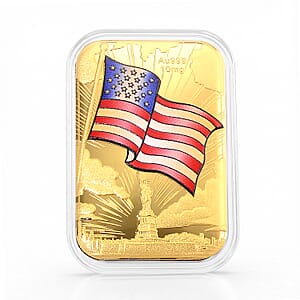 24K Gold Spirit of Freedom - American Glory Tribute Embossed Sheet (31x45.5mm) 10mg