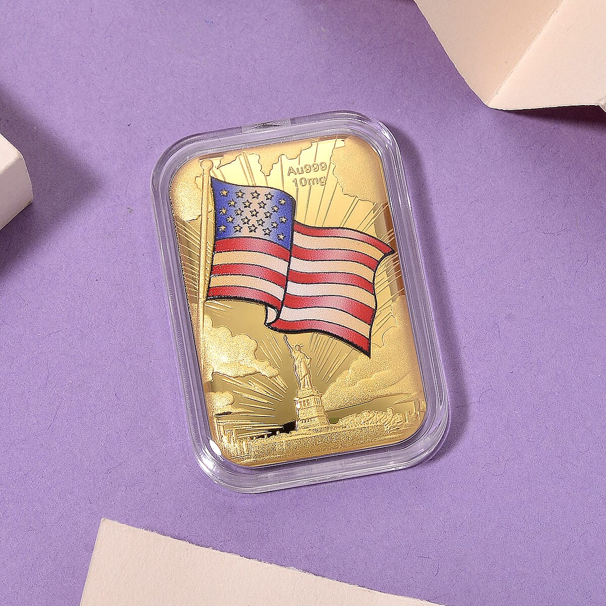 24K Gold Spirit of Freedom - American Glory Tribute Embossed Sheet (31x45.5mm) 10mg image number 1