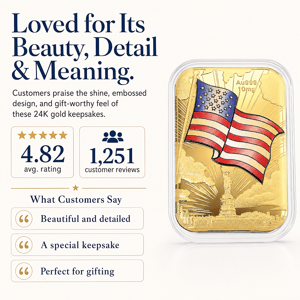 American Glory 24k Gold Embossed Sheet 10mg