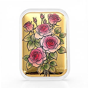 24K Gold Blooming Love - Eternal Rose Garden Embossed Sheet (31x45.5mm) 10mg