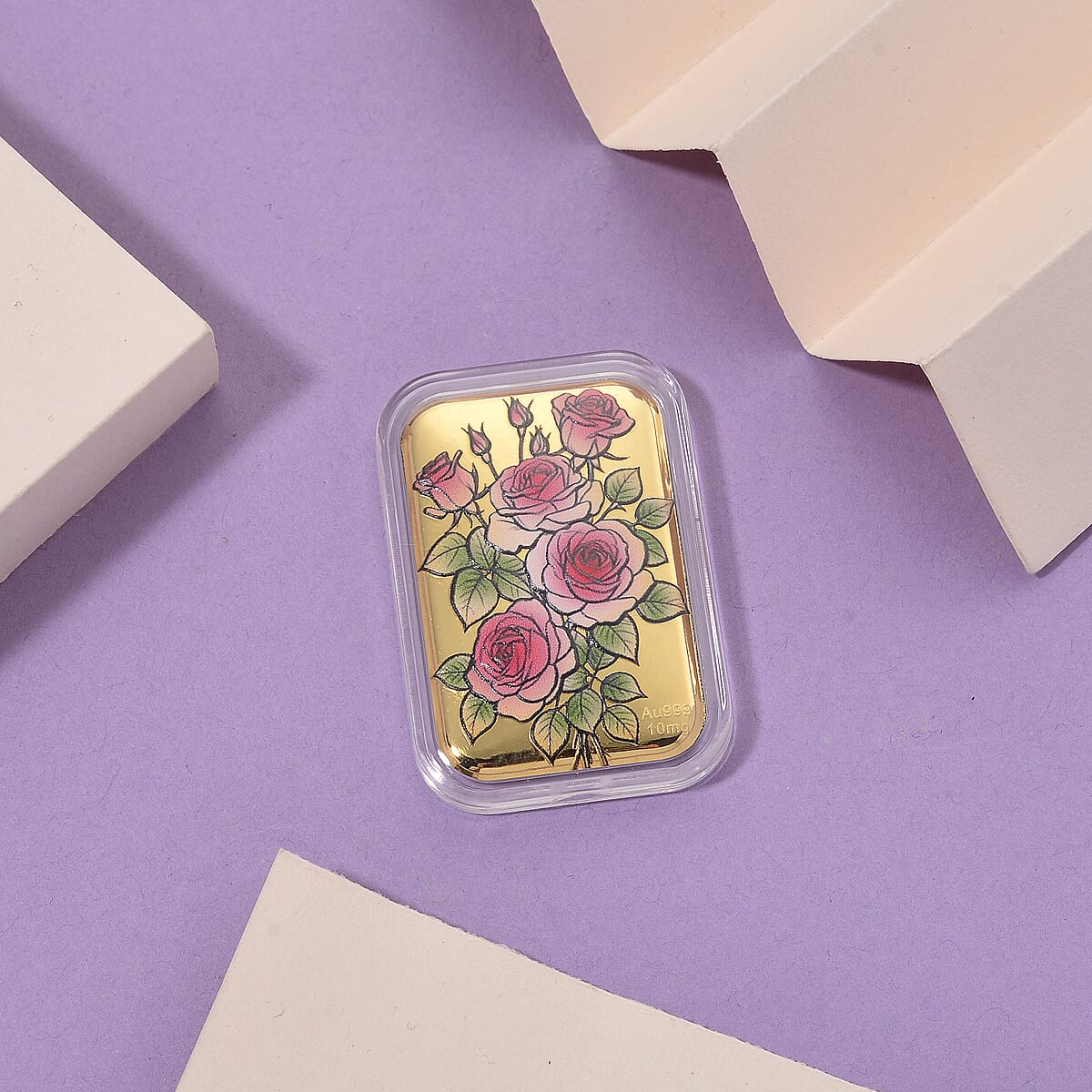 24K Gold Blooming Love - Eternal Rose Garden Embossed Sheet (31x45.5mm) 10mg image number 1