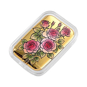 24K Gold Blooming Love - Eternal Rose Garden Embossed Sheet (31x45.5mm) 10mg