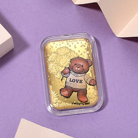 24K Gold Golden Embrace - Teddy Love Story Embossed Sheet (31x45.5mm) 10mg - Product card gallery slide 2 (10178481619257)
