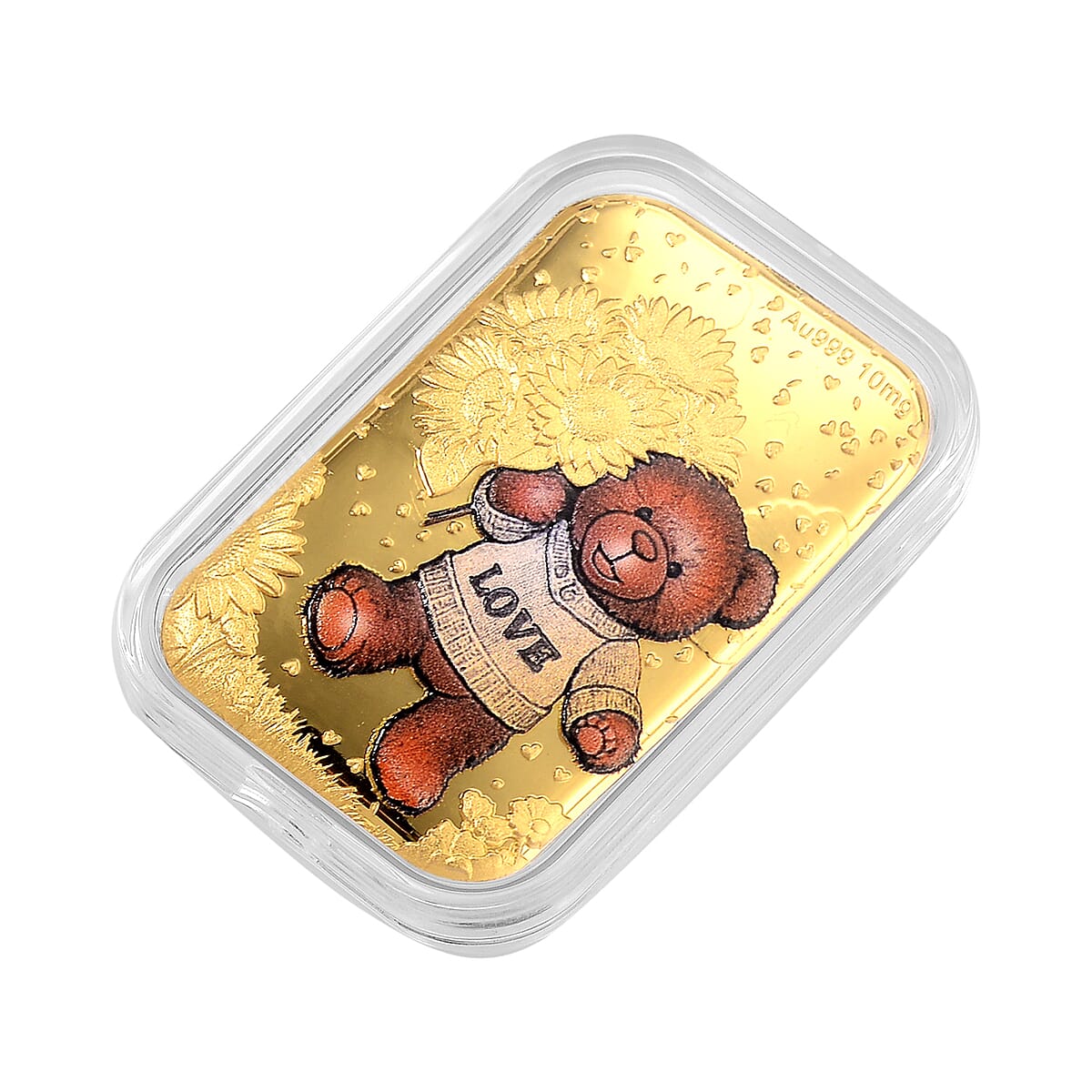 24K Gold Golden Embrace - Teddy Love Story Embossed Sheet  (31x45.5mm) 10mg image number 2
