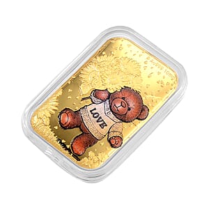 24K Gold Golden Embrace - Teddy Love Story Embossed Sheet  (31x45.5mm) 10mg