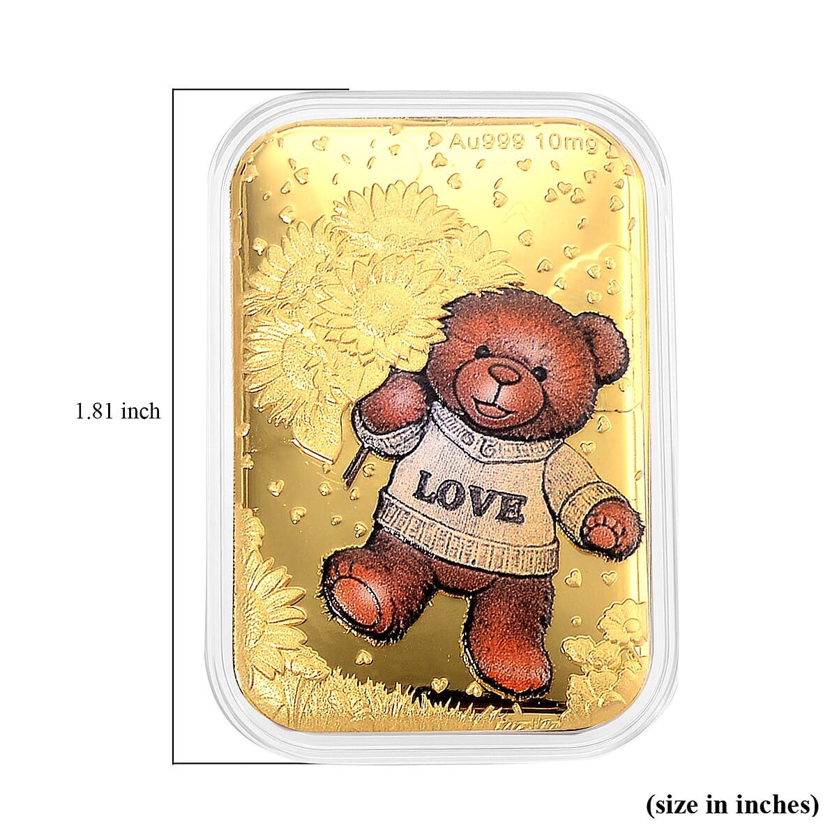 24K Gold Golden Embrace - Teddy Love Story Embossed Sheet  (31x45.5mm) 10mg image number 4