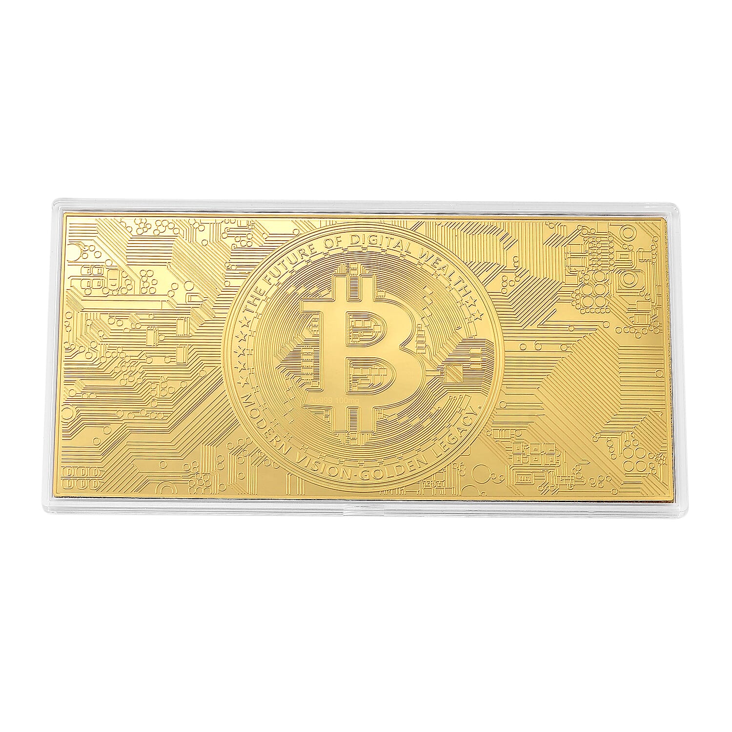 24K Yellow Gold Bitcoin Legacy Embossed Sheet 100 mg