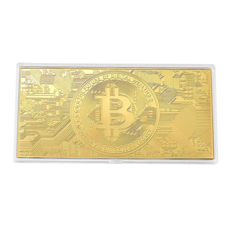 24K Yellow Gold Bitcoin Legacy Embossed Sheet 100 mg
