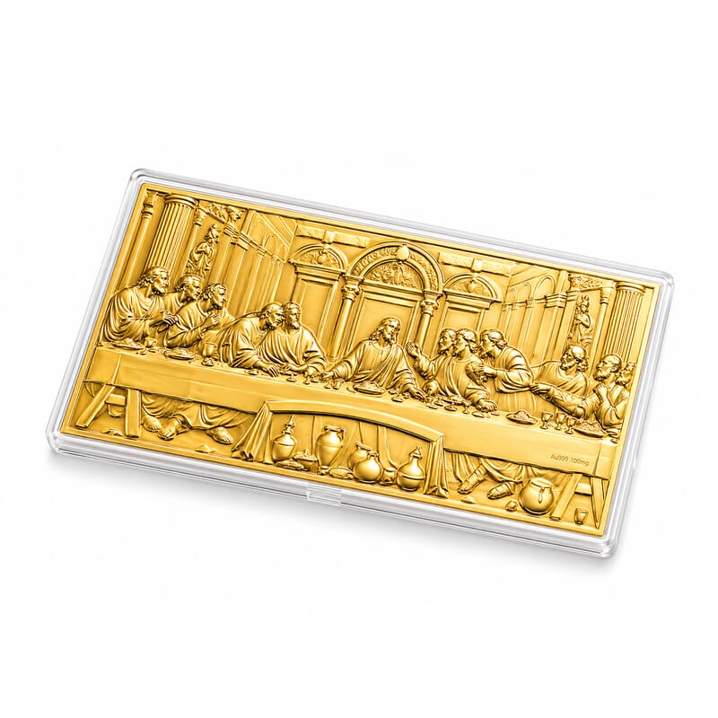 24K Sacred Last Supper Tribute – A Timeless Symbol of Faith Embossed Sheet (15.5x7.5cm) 100mg