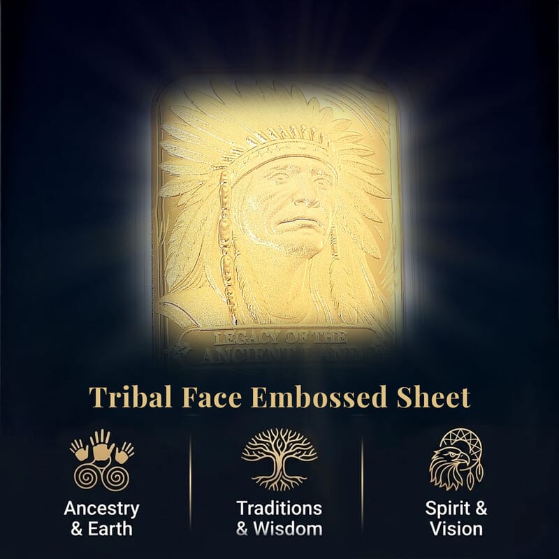 24K Gold Legacy of the Ancient Land – Southwest Style Heritage Embossed Sheet 10mg