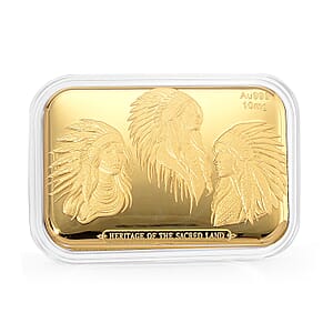 24K Yellow Gold Heritage of the Sacred Land Emboss Sheet (31x45.5mm) 10mg