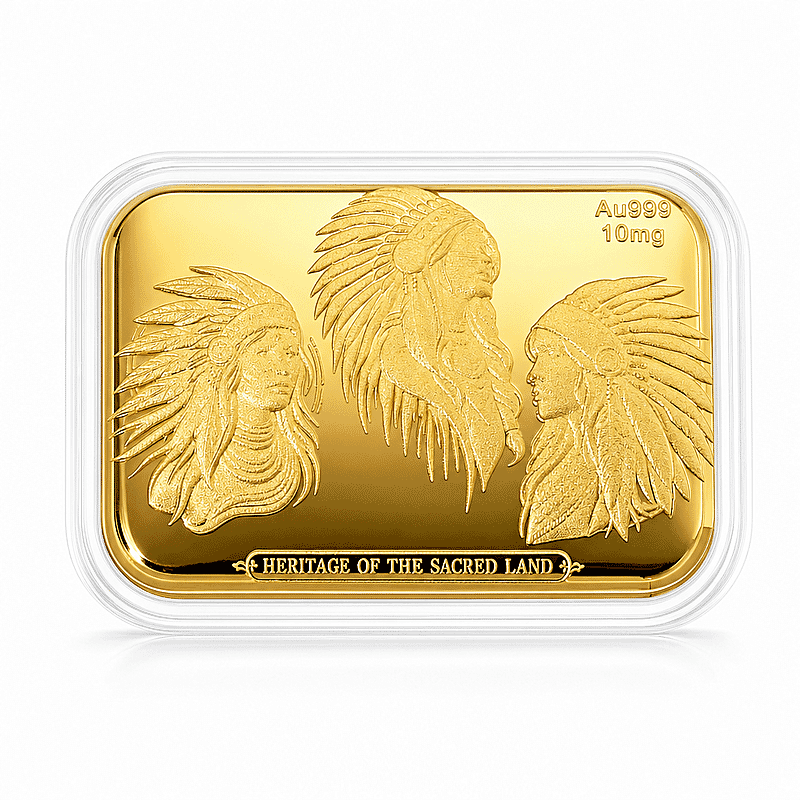 24K Gold Heritage of the Sacred Land – Southwest Style Timeless Spirit Embossed Sheet 10mg