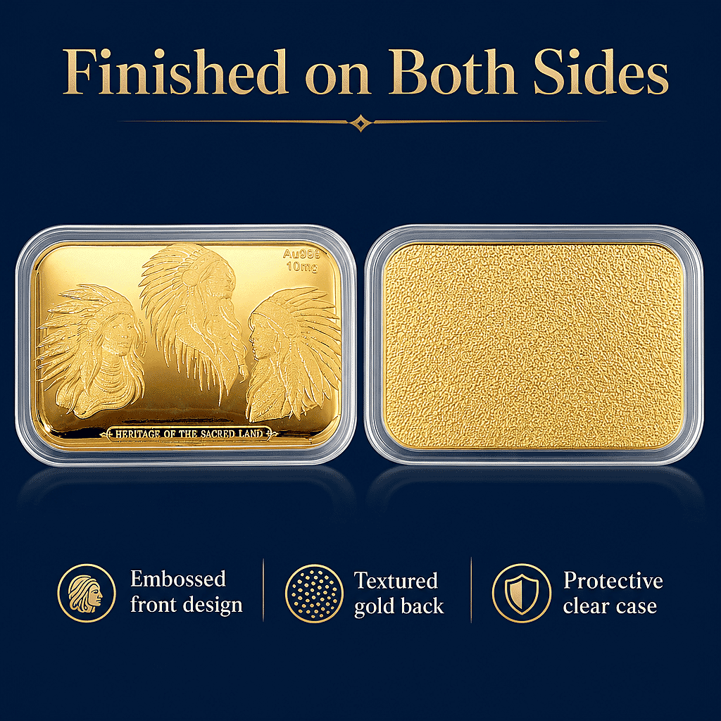 24K Gold Heritage of the Sacred Land – Southwest Style Timeless Spirit Embossed Sheet 10mg