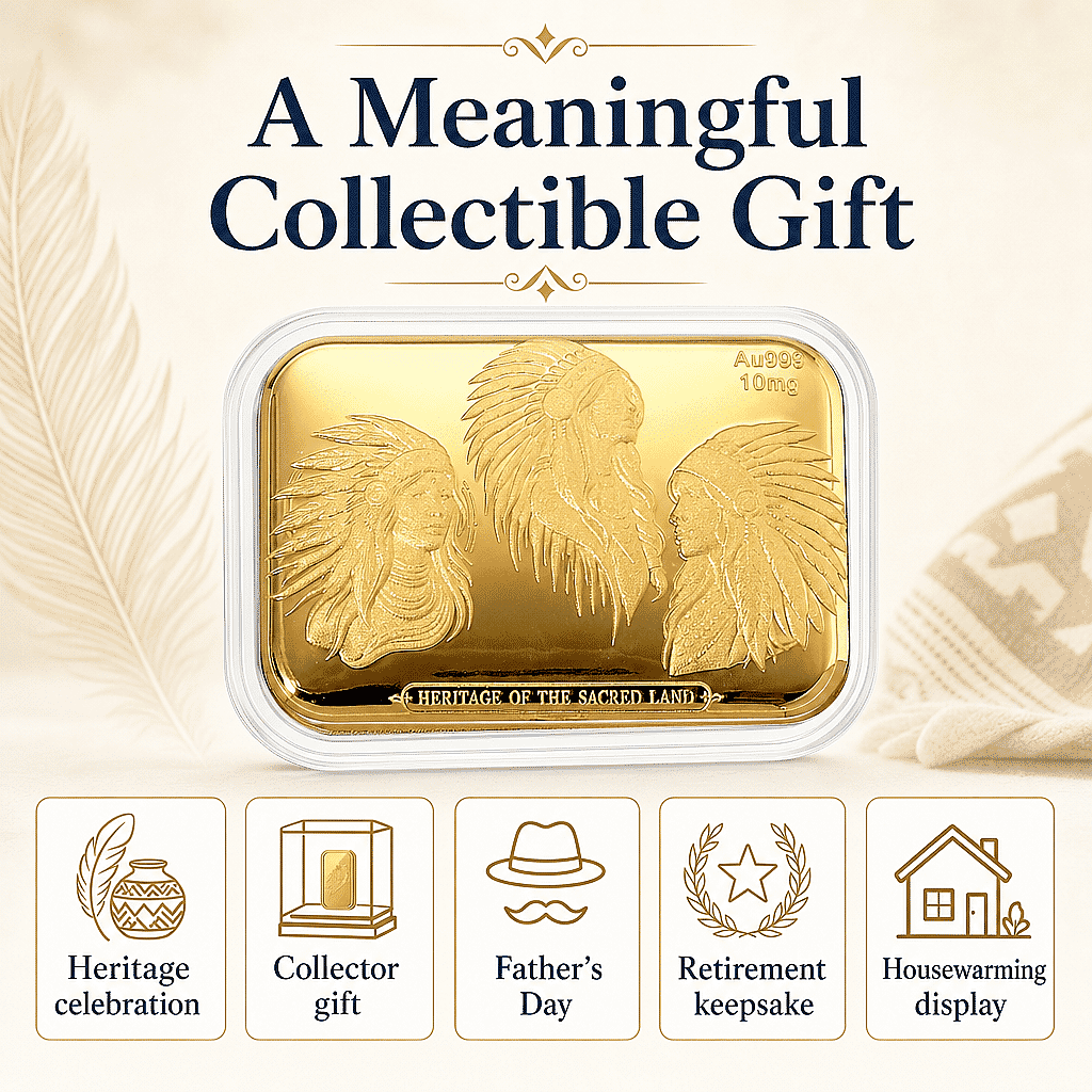 24K Gold Heritage of the Sacred Land – Southwest Style Timeless Spirit Embossed Sheet 10mg
