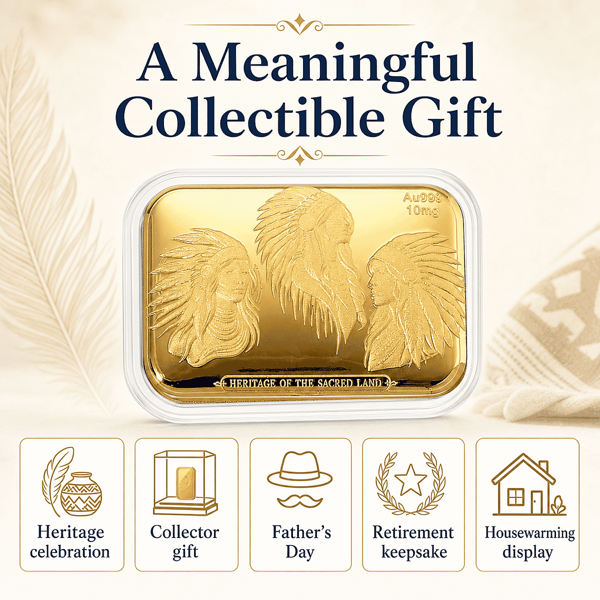 24K Gold Heritage of the Sacred Land &ndash; Southwest Style Timeless Spirit Embossed Sheet 10mg image number 5