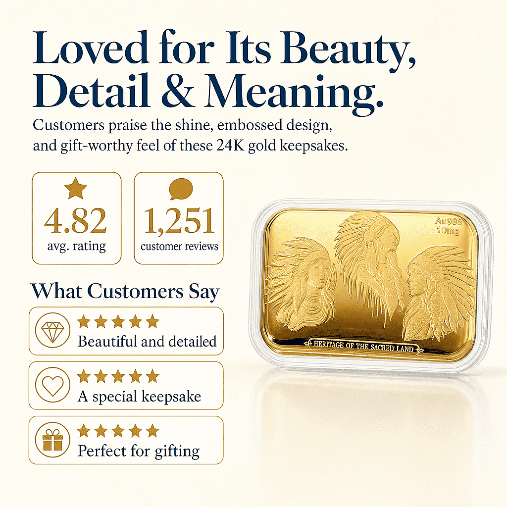 24K Gold Heritage of the Sacred Land – Southwest Style Timeless Spirit Embossed Sheet 10mg