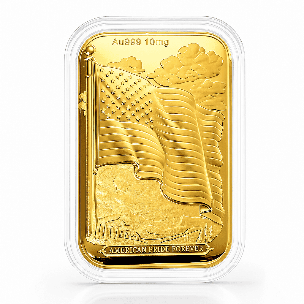 U.S. Flag 24k Gold Embossed Sheet 10mg