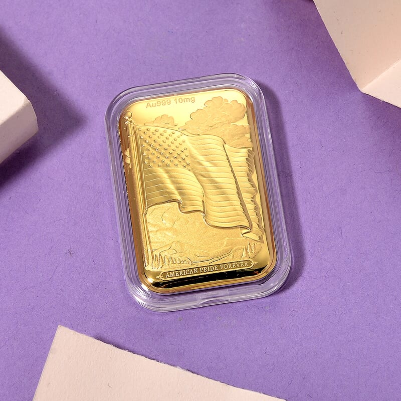 U.S. Flag 24k Gold Embossed Sheet 10mg