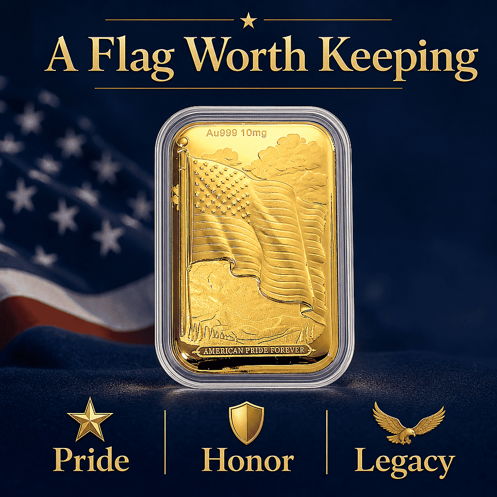 U.S. Flag 24k Gold Embossed Sheet 10mg