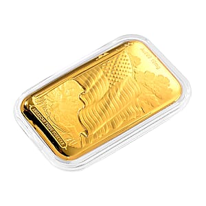 24K Gold American Pride Forever - U.S. Flag Tribute Embossed Sheet (31x45.5mm) 10mg