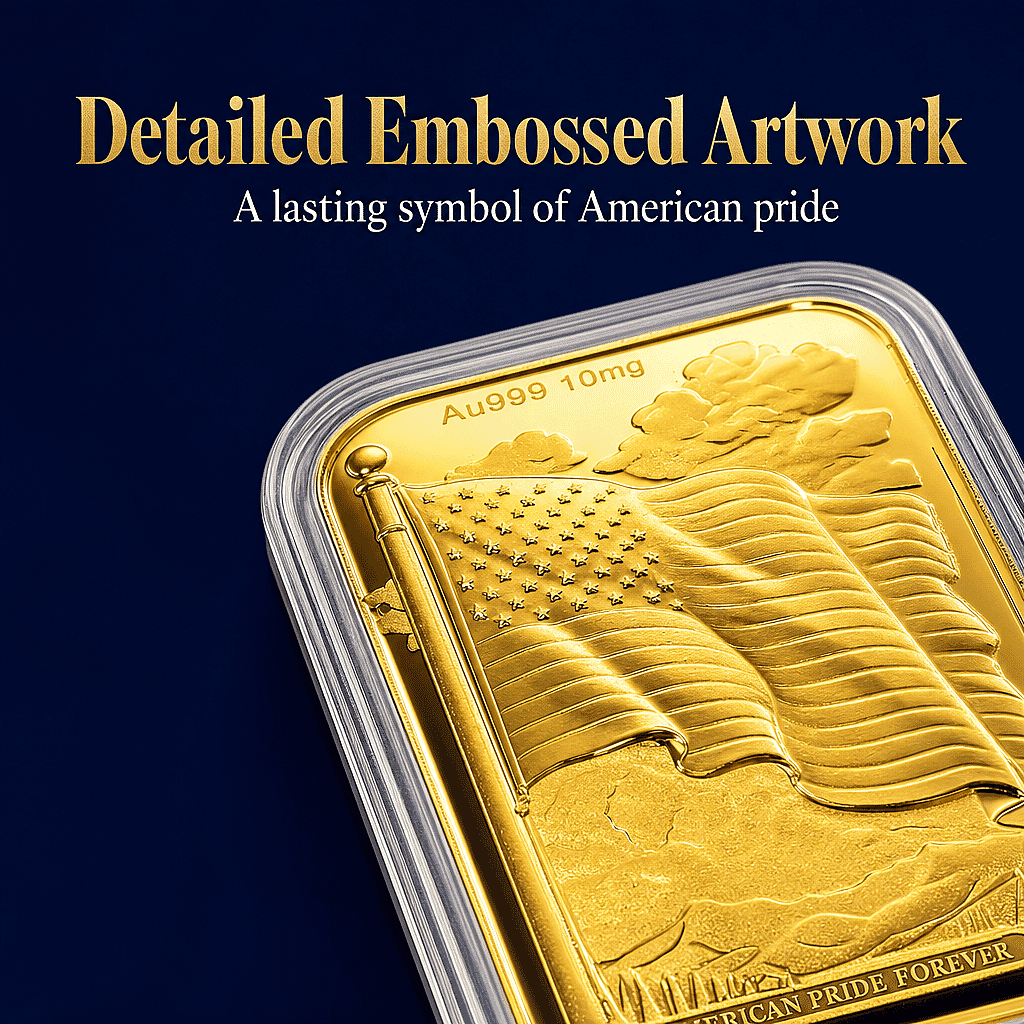 U.S. Flag 24k Gold Embossed Sheet 10mg